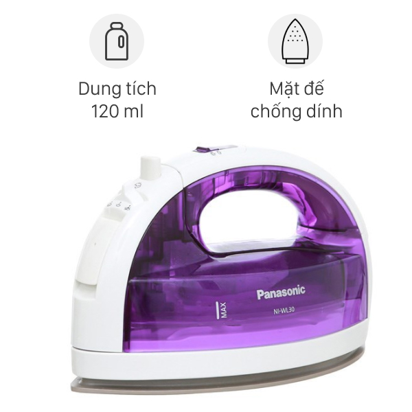 Bàn ủi hơi nước không dây Panasonic NI-WL30VRA 1550W - 1000w / den