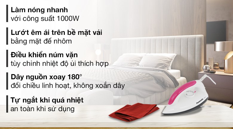 Bàn ủi khô Panasonic NI-317TVRA 1000W - 1000w / den