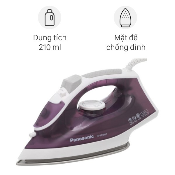 Bàn ủi hơi nước Panasonic NI-M300TVRA 1800W - 1000w / den
